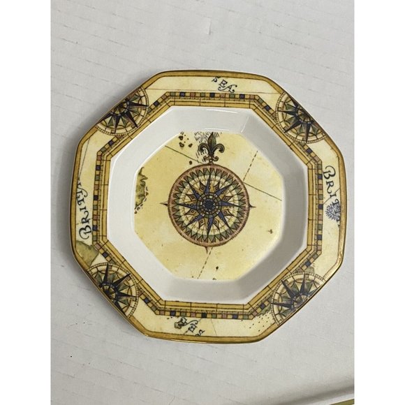 Small Wedgwood Atlas Octagonal Trinket Dish PlateBone China England 1996 - Picture 4 of 8